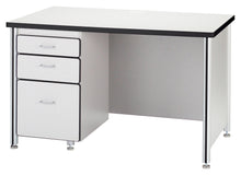 Load image into Gallery viewer, Berries® Teachers&#39; 66&quot; Desk with 2 Pedestals - Gray/Black - MMEE Distributors
