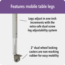 Load image into Gallery viewer, Berries® Rectangle Activity Table - 30&quot; X 48&quot;, Mobile - Gray/Black/Black - MMEE Distributors
