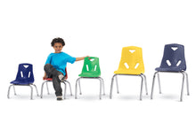 Load image into Gallery viewer, Berries® Stacking Chairs with Chrome-Plated Legs - 18&quot; Ht - Set of 6 - Orange - MMEE Distributors
