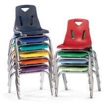Load image into Gallery viewer, Berries® Stacking Chairs with Chrome-Plated Legs - 18&quot; Ht - Set of 6 - Blue - MMEE Distributors
