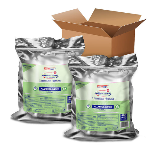 Hand Sanitizing 75% Alcohol Wipes 2 x 800ct= 1600 Wipes Refills For Dispensers - MMEE Distributors