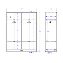 Load image into Gallery viewer, Rainbow Accents® 4 Section Coat Locker - Teal - MMEE Distributors
