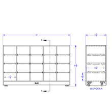 Load image into Gallery viewer, MapleWave® 20 Cubbie-Tray Mobile Storage - without Trays - MMEE Distributors

