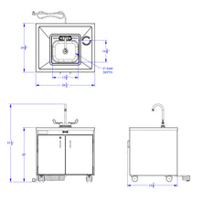 Load image into Gallery viewer, Jonti-Craft® Clean Hands Helper Portable Sink - 26&quot; Counter - Stainless Steel Sink - MMEE Distributors
