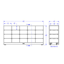 Load image into Gallery viewer, Rainbow Accents® 20 Tub Mobile Storage - without Tubs - Red - MMEE Distributors
