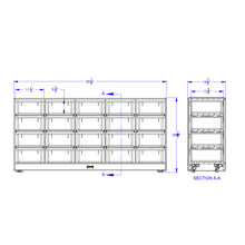 Load image into Gallery viewer, Rainbow Accents® 20 Tub Mobile Storage - with Tubs - Green - MMEE Distributors
