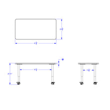 Load image into Gallery viewer, Berries® Rectangle Activity Table - 24&quot; X 48&quot;, Mobile - Gray/Red/Gray - MMEE Distributors
