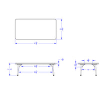 Load image into Gallery viewer, Berries® Rectangle Activity Table - 24&quot; X 48&quot;, T-height - Blue/Black/Black - MMEE Distributors
