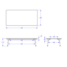 Load image into Gallery viewer, Berries® Rectangle Activity Table - 30&quot; X 60&quot;, T-height - Gray/Blue/Gray - MMEE Distributors
