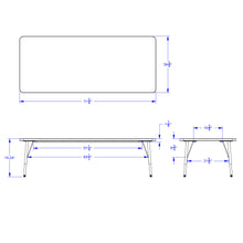 Load image into Gallery viewer, Berries® Rectangle Activity Table - 30&quot; X 72&quot;, E-height - Gray/Blue/Gray - MMEE Distributors
