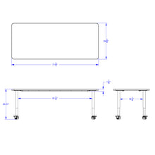 Load image into Gallery viewer, Berries® Rectangle Activity Table - 30&quot; X 72&quot;, Mobile - Gray/Black/Black - MMEE Distributors
