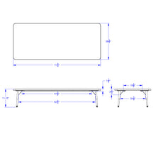 Load image into Gallery viewer, Berries® Rectangle Activity Table - 30&quot; X 72&quot;, T-height - Gray/Blue/Gray - MMEE Distributors
