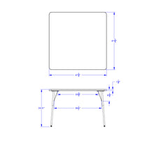 Load image into Gallery viewer, Berries® Square Activity Table - 48&quot; X 48&quot;, A-height - Gray/Blue/Gray - MMEE Distributors
