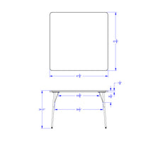 Load image into Gallery viewer, Berries® Square Activity Table - 48&quot; X 48&quot;, A-height - Gray/Orange/Gray - MMEE Distributors
