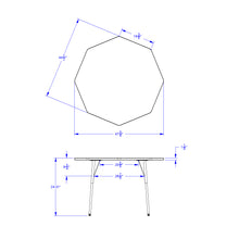 Load image into Gallery viewer, Berries® Octagon Activity Table - 48&quot; X 48&quot;, A-height - Blue/Black/Black - MMEE Distributors
