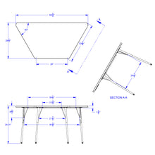 Load image into Gallery viewer, Berries® Trapezoid Activity Tables - 30&quot; X 60&quot;, A-height - Gray/Red/Gray - MMEE Distributors
