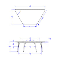Load image into Gallery viewer, Berries® Trapezoid Activity Tables - 30&quot; X 60&quot;, E-height - Gray/Black/Black - MMEE Distributors
