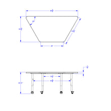 Load image into Gallery viewer, Berries® Trapezoid Activity Tables - 30&quot; X 60&quot;, Mobile - Oak/Black/Black - MMEE Distributors
