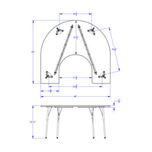 Load image into Gallery viewer, Berries® Horseshoe Activity Table - 66&quot; X 60&quot;, A-height - Gray/Yellow/Gray - MMEE Distributors
