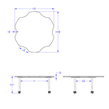 Load image into Gallery viewer, Berries® Six Leaf Activity Table - 60&quot;, Mobile - Blue/Black/Black - MMEE Distributors
