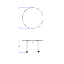 Load image into Gallery viewer, Berries® Round Activity Table - 42&quot; Diameter, Mobile - Gray/Purple/Gray - MMEE Distributors
