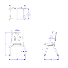 Load image into Gallery viewer, Berries® Stacking Chairs with Chrome-Plated Legs - 12&quot; Ht - Set of 6 - Orange - MMEE Distributors
