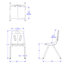 Load image into Gallery viewer, Berries® Stacking Chairs with Chrome-Plated Legs - 18&quot; Ht - Set of 6 - Orange - MMEE Distributors
