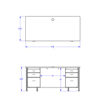 Load image into Gallery viewer, Berries® Teachers&#39; 66&quot; Desk with 2 Pedestals - Oak/Black - MMEE Distributors
